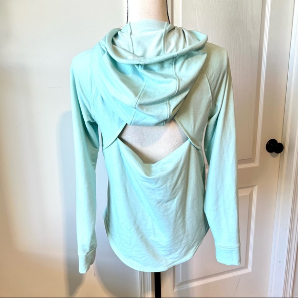 UNDER ARMOUR Mint Green Open Back Featherweight Hoodie Fleece—SZ. Small - Picture 5 of 15
